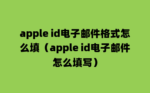 apple id电子邮件格式怎么填（apple id电子邮件怎么填写）