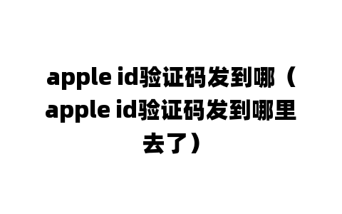 apple id验证码发到哪（apple id验证码发到哪里去了）