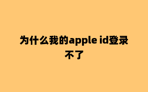 为什么我的apple id登录不了